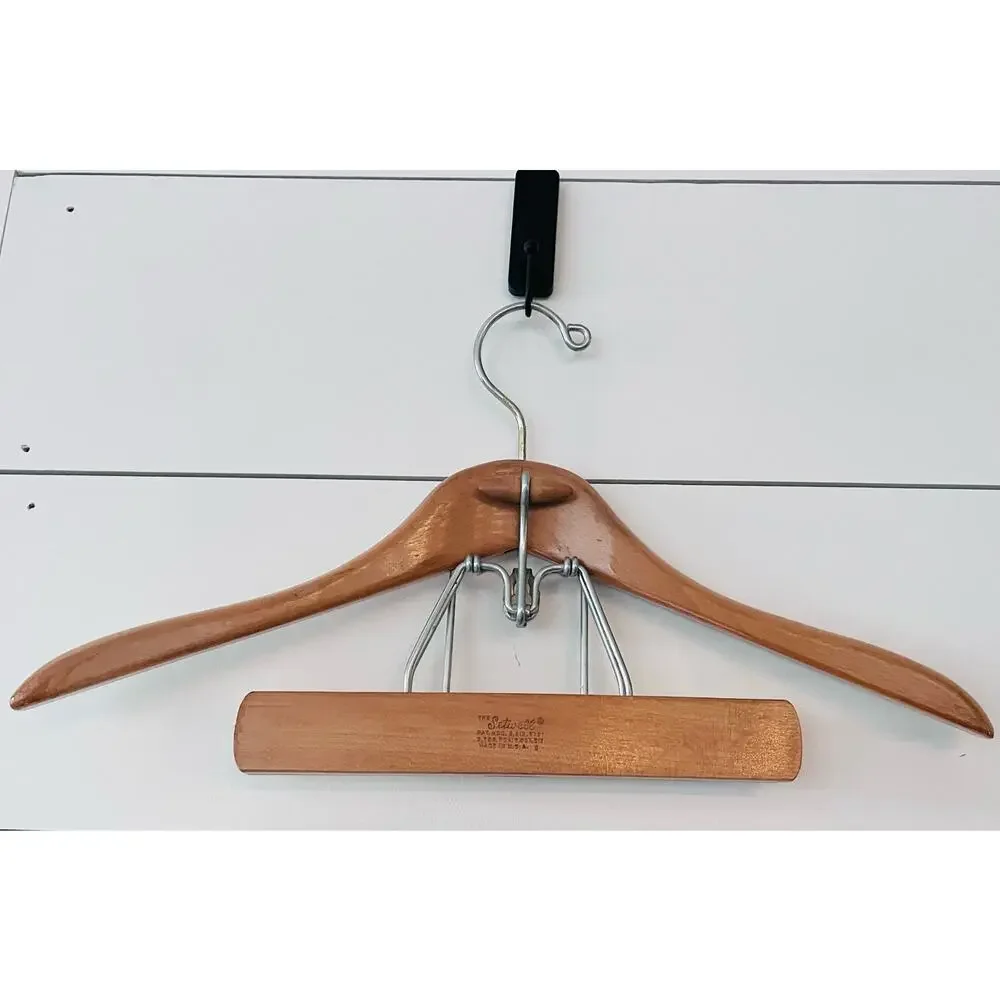 Vintage Setwell Garment Clamp Hanger Wood Hanger